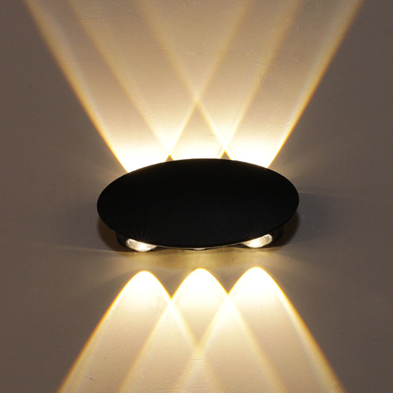 Ellipse/Curve/Honeycomb Mini Wall Light Nordic Metallic 4/6-Bulb Hallway LED Wall Washer Sconce in Black