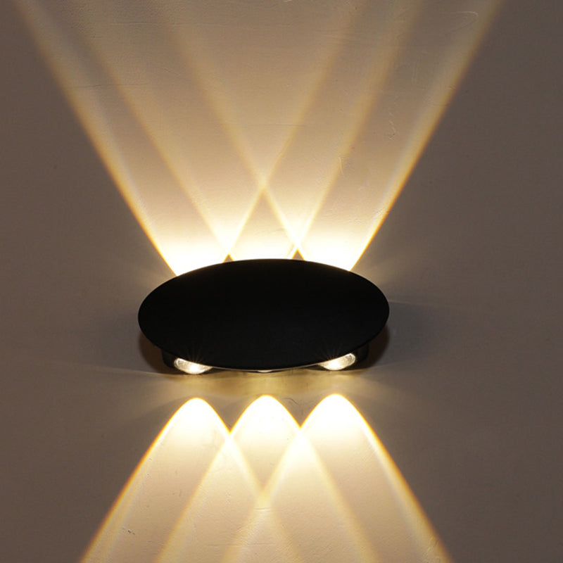 Ellipse/Curve/Honeycomb Mini Wall Light Nordic Metallic 4/6-Bulb Hallway LED Wall Washer Sconce in Black