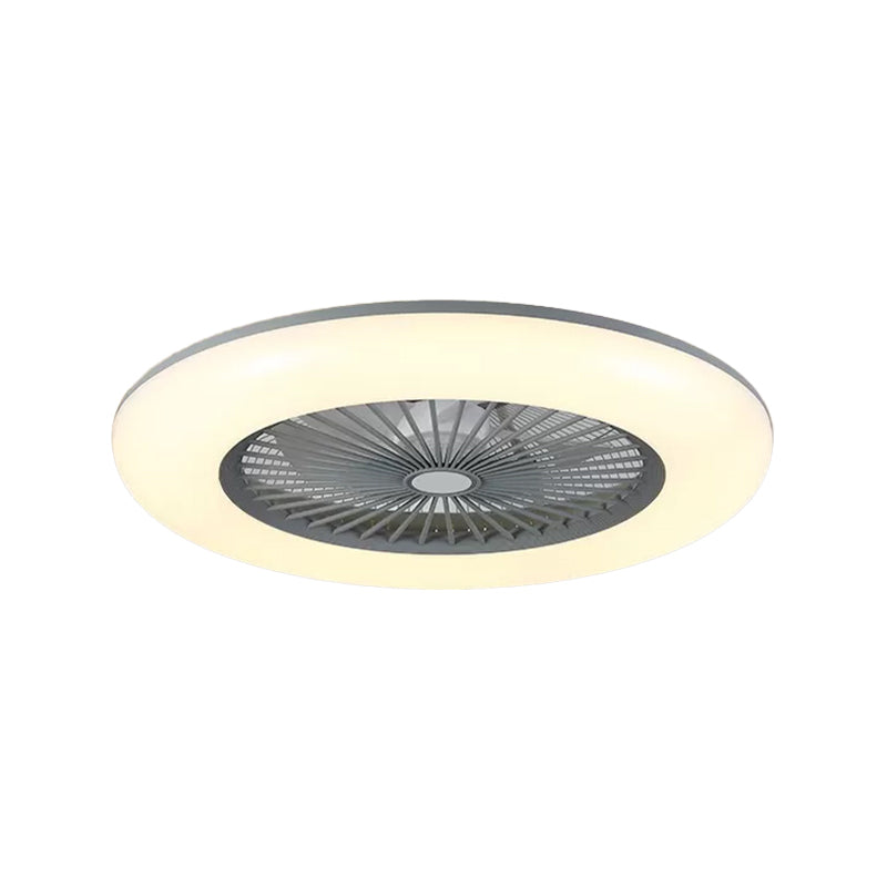 Runde Schlafzimmer 5-Blüten-Halbflush-Acryl-LED-LED zeitgenössischer Anhänger-Lüfter, 22 "breit