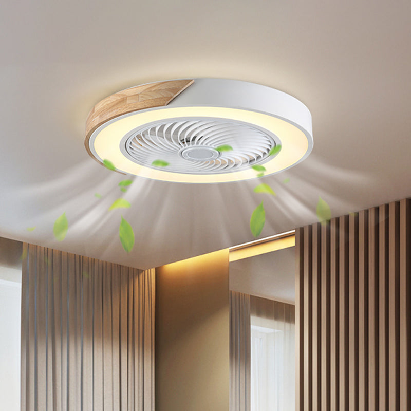 20,5 "breites LED -Schlafzimmer Semi Flush Mounting Einfache hängende Lüfterlicht mit geometrischer Acrylschatten