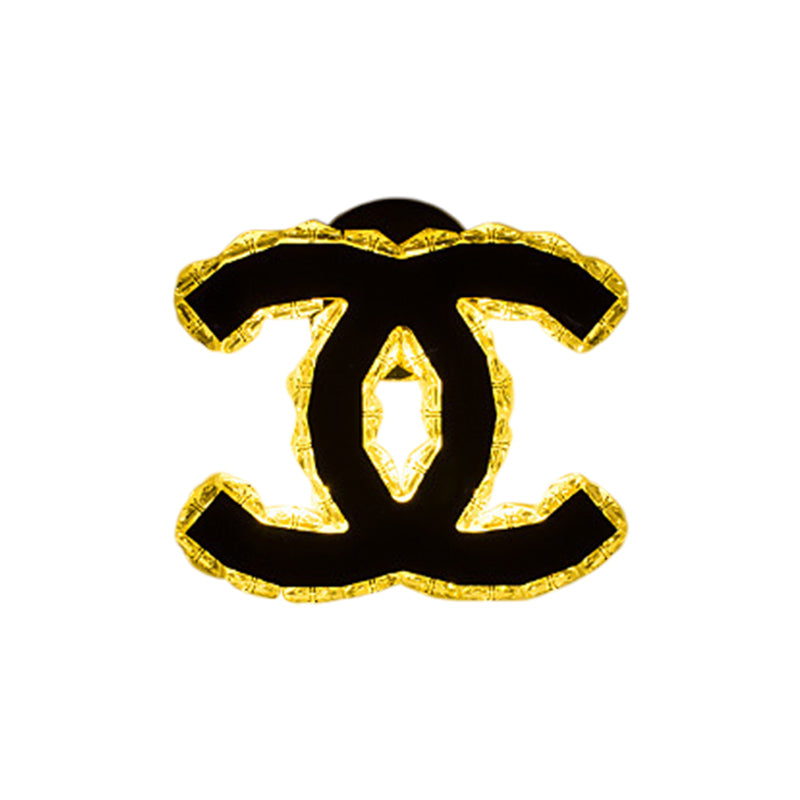 WIFI/Dual C/Loving Heart Hotel Flush Mount Crystal Encrusted Modern LED Wall Sconce Lighting in Gold