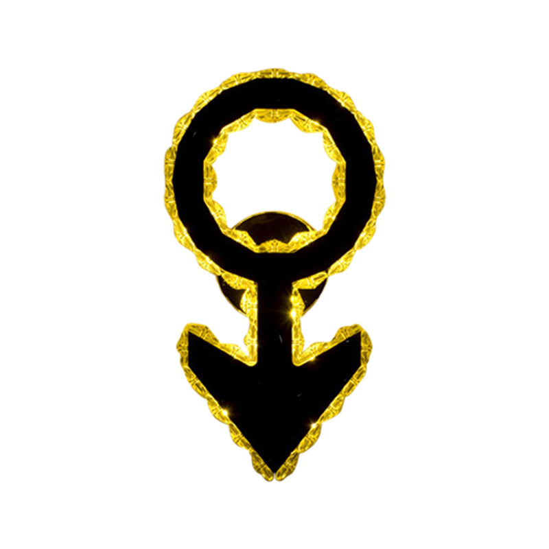 WIFI/Dual C/Loving Heart Hotel Flush Mount Crystal Encrusted Modern LED Wall Sconce Lighting in Gold