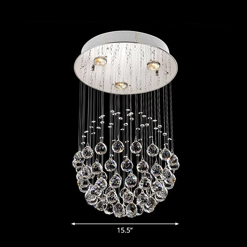 Moderne Globe inbouwlamp kristal 3/5/14 lampen restaurant plafondarmatuur in roestvrij staal