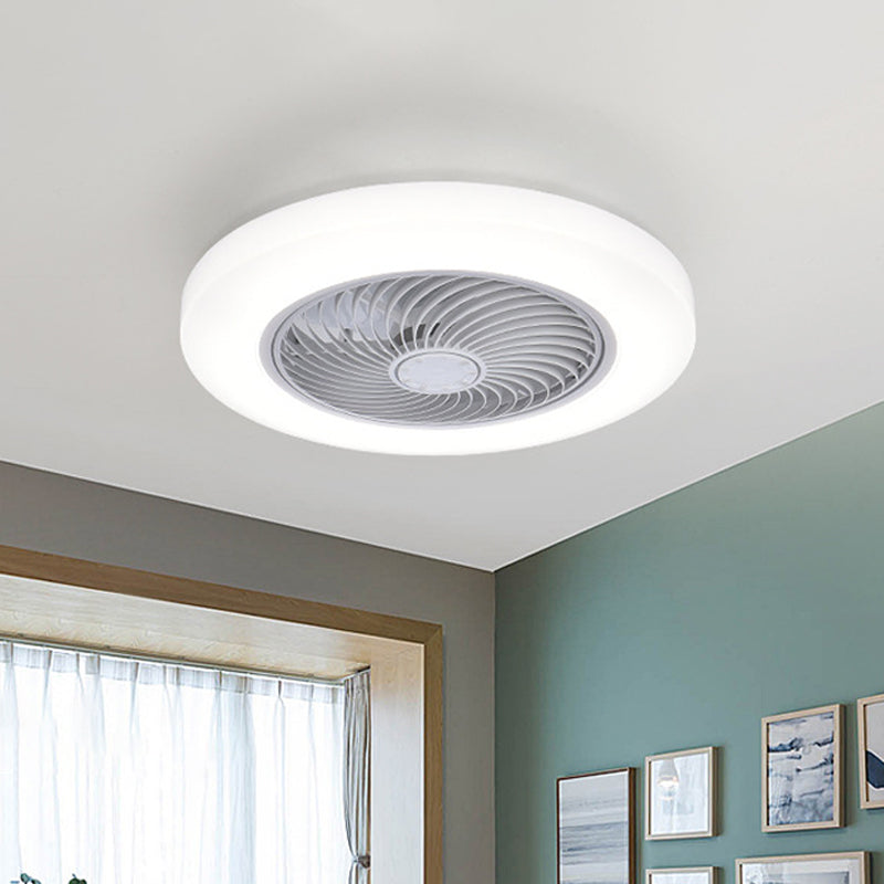 Acrylkreishänge -Lüfterlampe Moderne 20,5 "breit LED Semi Flush Mount Light, 7 Klingen