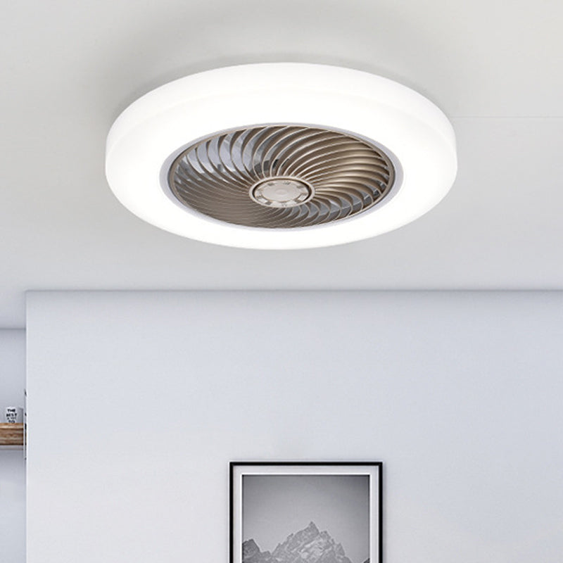 Acrylkreishänge -Lüfterlampe Moderne 20,5 "breit LED Semi Flush Mount Light, 7 Klingen