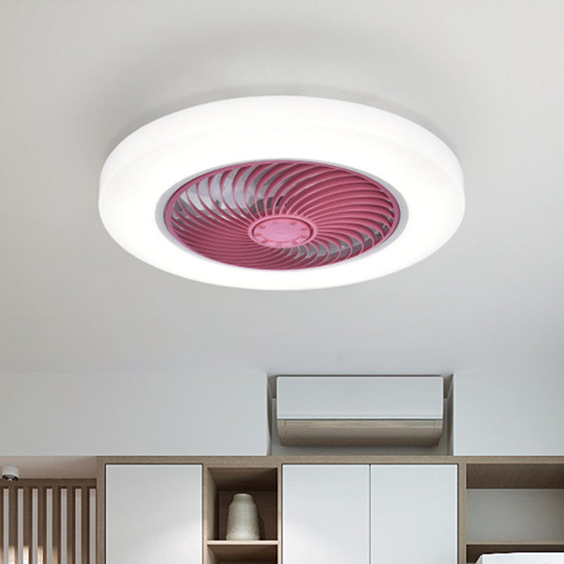 Acrylkreishänge -Lüfterlampe Moderne 20,5 "breit LED Semi Flush Mount Light, 7 Klingen