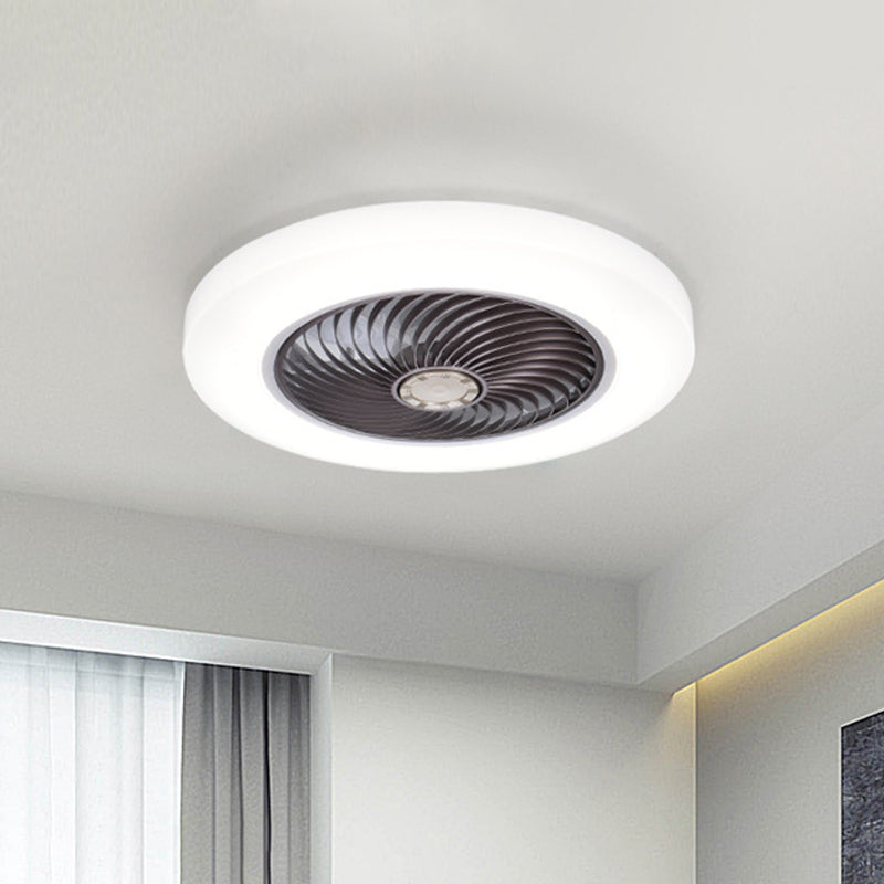 Acrylkreishänge -Lüfterlampe Moderne 20,5 "breit LED Semi Flush Mount Light, 7 Klingen
