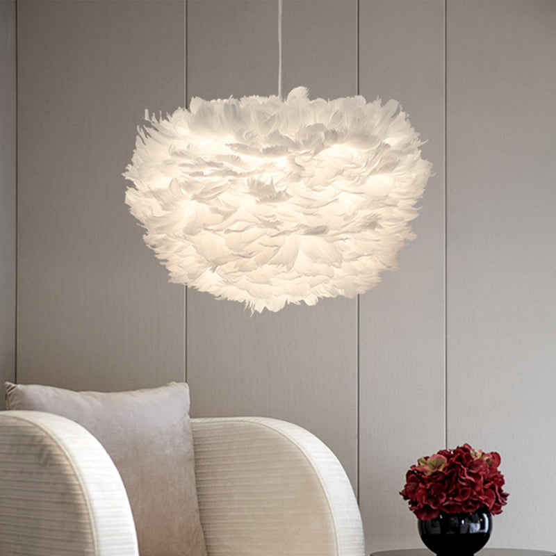 Weißer Kugel Pendel Licht minimalistisch 14 "/18" /21.5 "breit