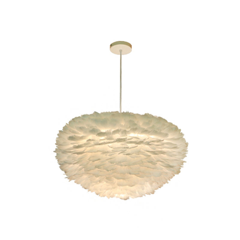 Weißer Kugel Pendel Licht minimalistisch 14 "/18" /21.5 "breit