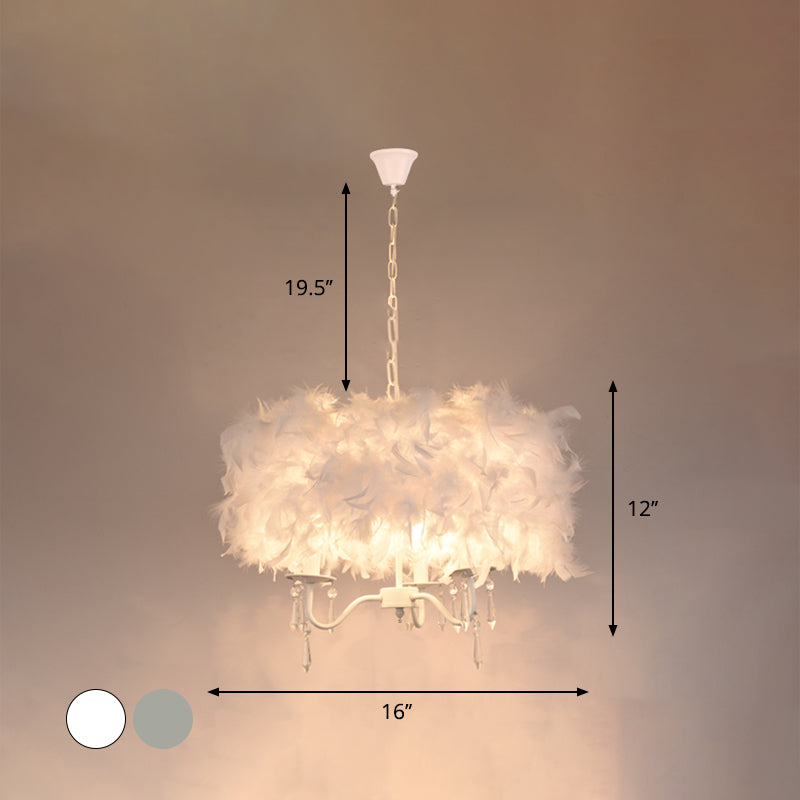 Weiß/Chrom -Kandelabra Kronleuchter modern