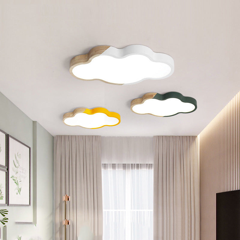 Acrylic Cloud Shape Flush Mount Light Kid Bedroom Nordic Energy Saving LED Ceiling Light