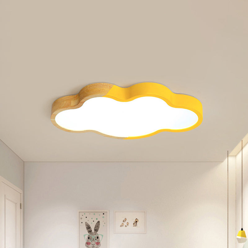 Acrylic Cloud Shape Flush Mount Light Kid Bedroom Nordic Energy Saving LED Ceiling Light