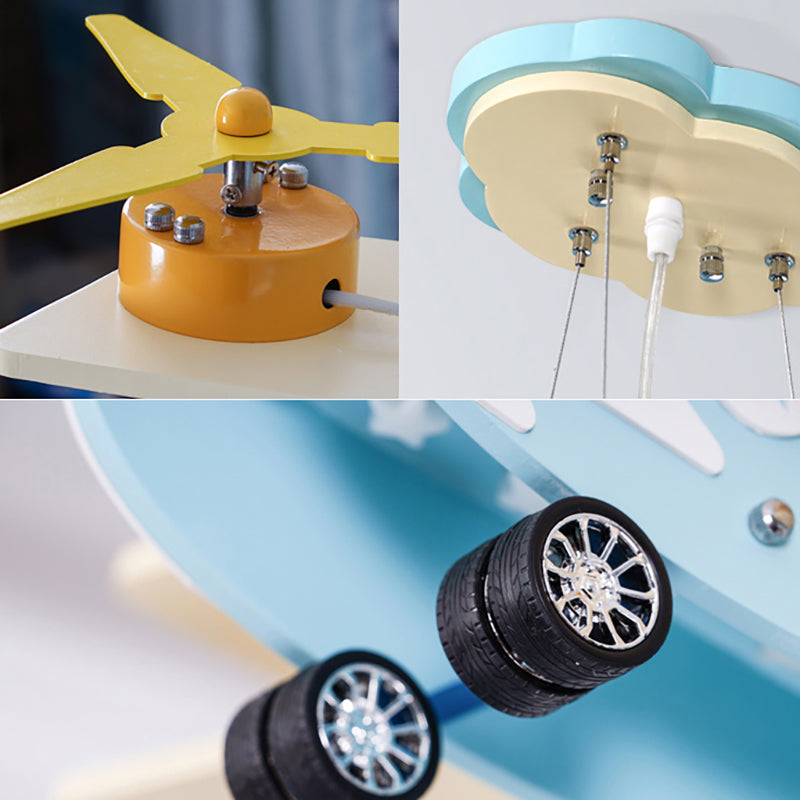 Fixage de la lampe suspendue de chasse bleu.