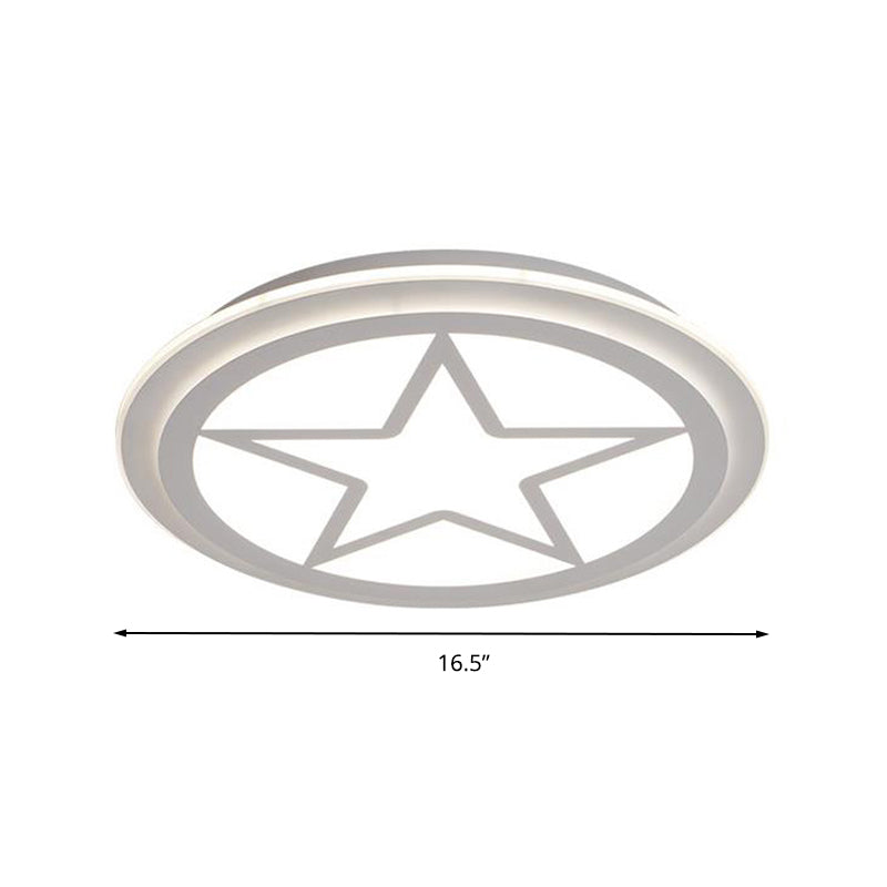Star Children s Bedroom Ceiling Light Fixture Acrylic Modern Style Ceiling Light in White