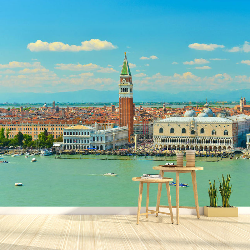 Picturesque Venice Canals Mural Living Room Architecture Wall Art, Made to Measure