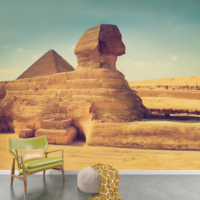 Décoration murale lavable de couleur Pastel, paysage pyramidal d'inspiration mondiale, décoration murale lavable pour l'intérieur de la maison