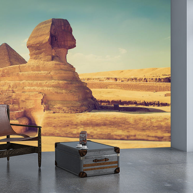 Décoration murale lavable de couleur Pastel, paysage pyramidal d'inspiration mondiale, décoration murale lavable pour l'intérieur de la maison