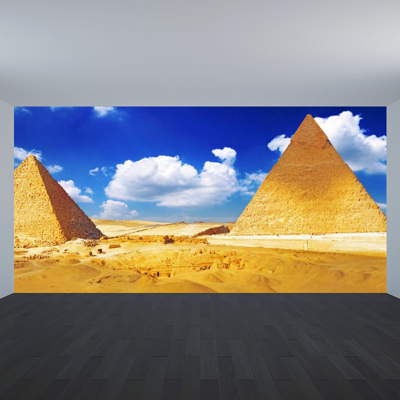 Décoration murale lavable de couleur Pastel, paysage pyramidal d'inspiration mondiale, décoration murale lavable pour l'intérieur de la maison