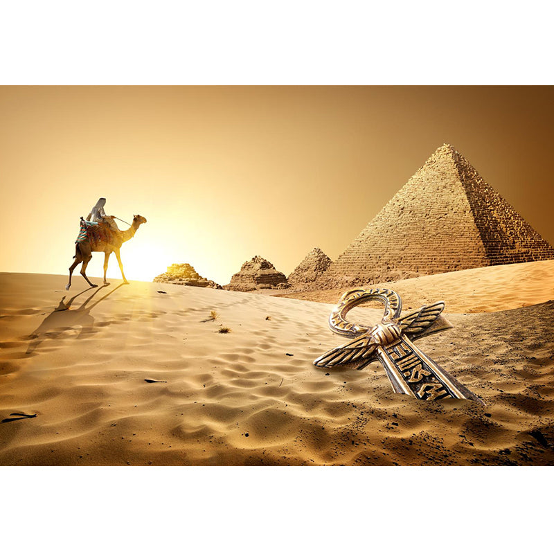 Soft Color Egypt Pyramids Mural Decal Nature Scenery Modern Waterproof Wall Art for Room
