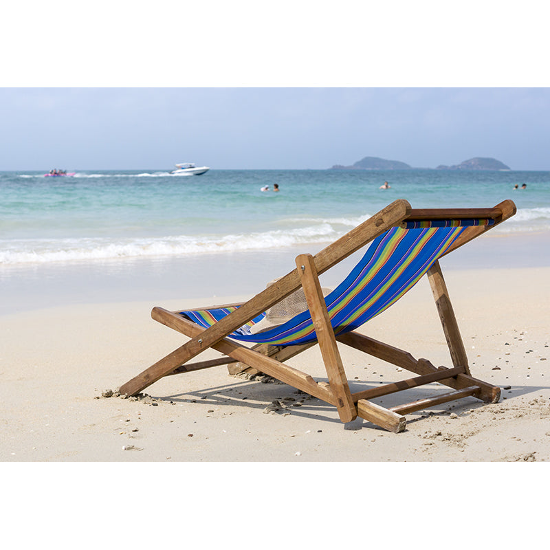 Large Beach Bench Wallpaper Mural Tropix Beautiful Seascape Wall Decor in Natural Color