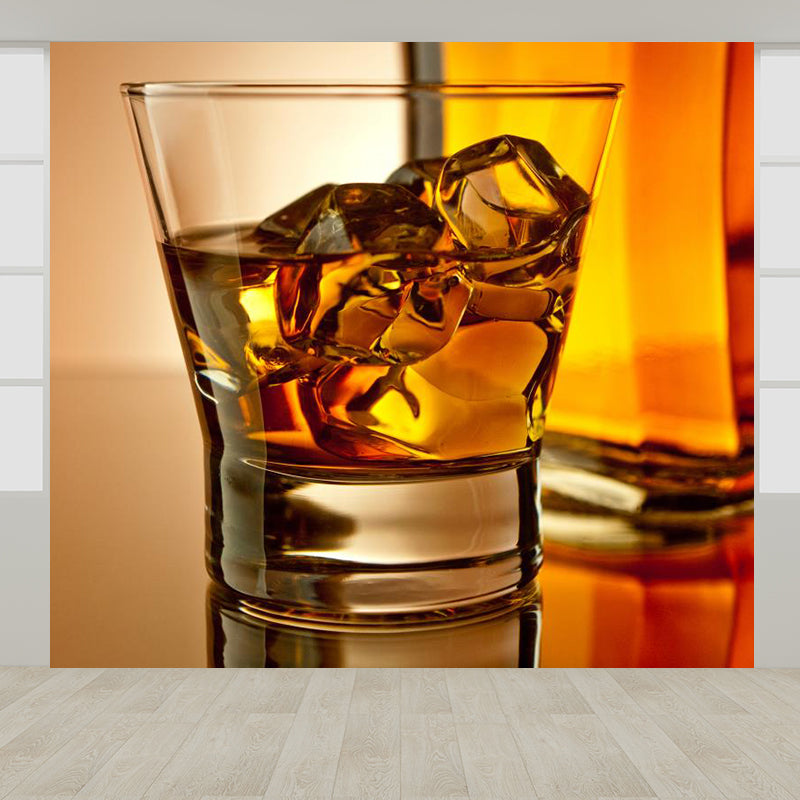 Liquor Mural Decal Pastel Color Contemporary Wall Covering for Western Restaurant