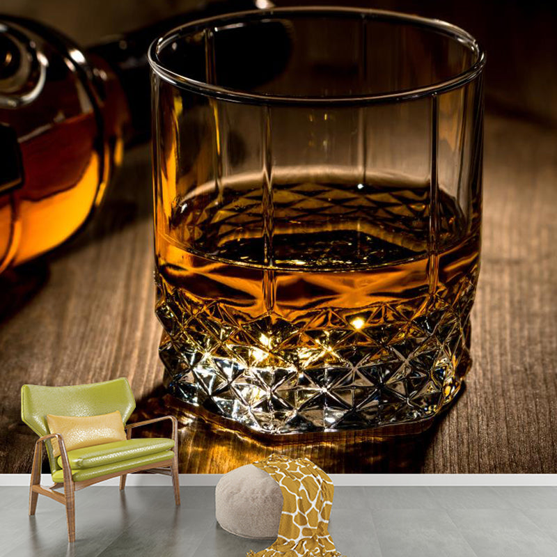 Liquor Mural Decal Pastel Color Contemporary Wall Covering for Western Restaurant