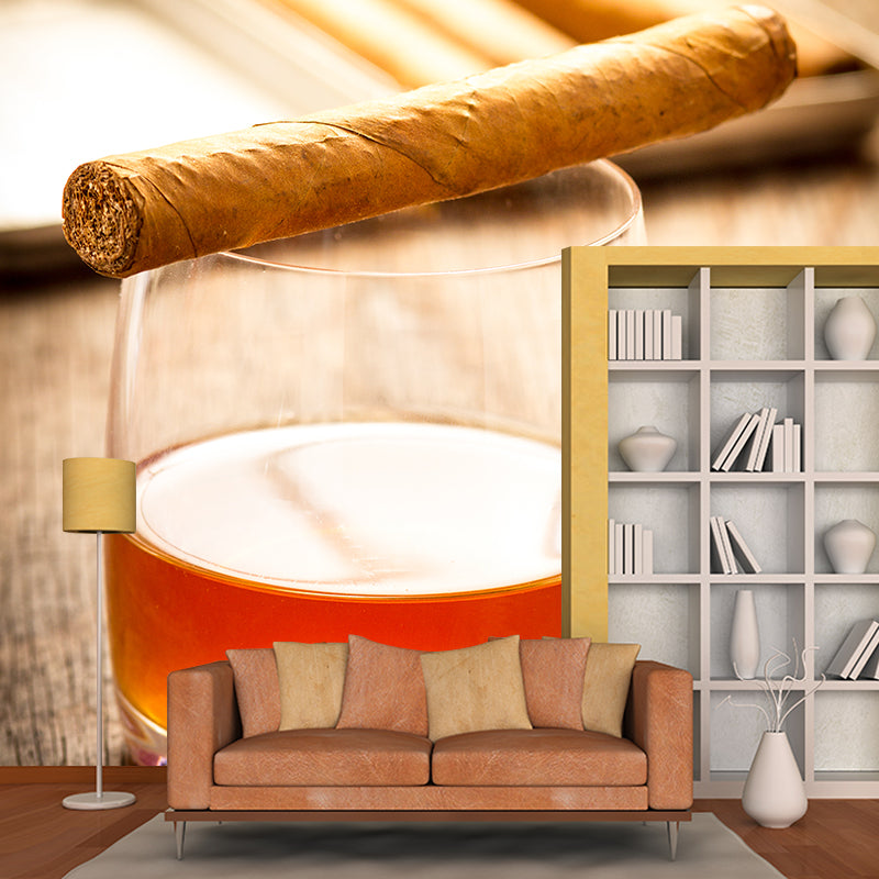 Liquor Mural Decal Pastel Color Contemporary Wall Covering for Western Restaurant