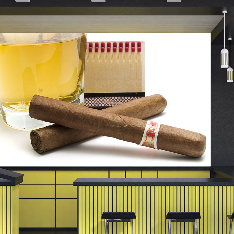 Liquor Print Mural Wallpaper Modern Non-Woven Textured Wall Covering in Soft Color