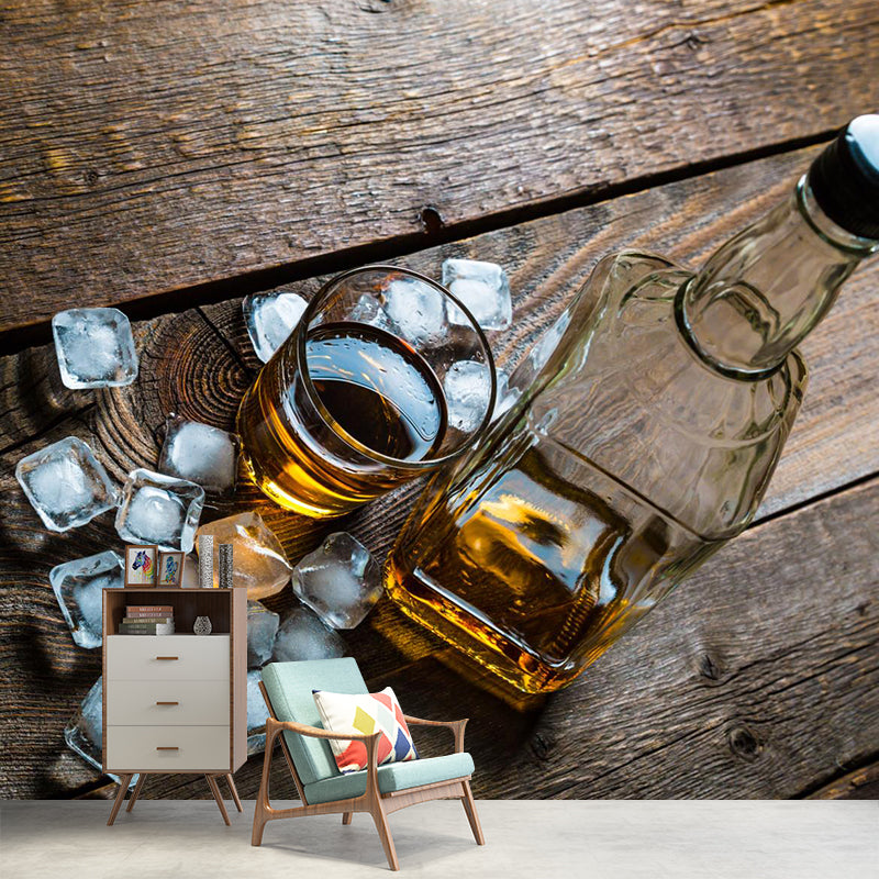 Extra Large Wine Mural Light Color Non-Woven Wall Art for Club Decor, Customised