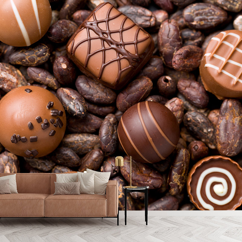 Tasty Chocolate Mural Decal Modern Decorative Dessert Shop Wall Art, Custom Printed