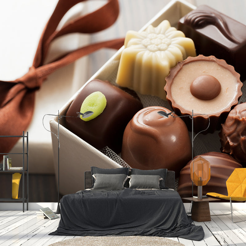 Tasty Chocolate Mural Decal Modern Decorative Dessert Shop Wall Art, Custom Printed