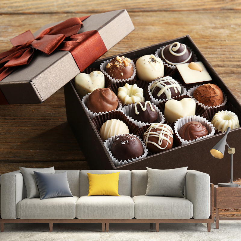 Tasty Chocolate Mural Decal Modern Decorative Dessert Shop Wall Art, Custom Printed