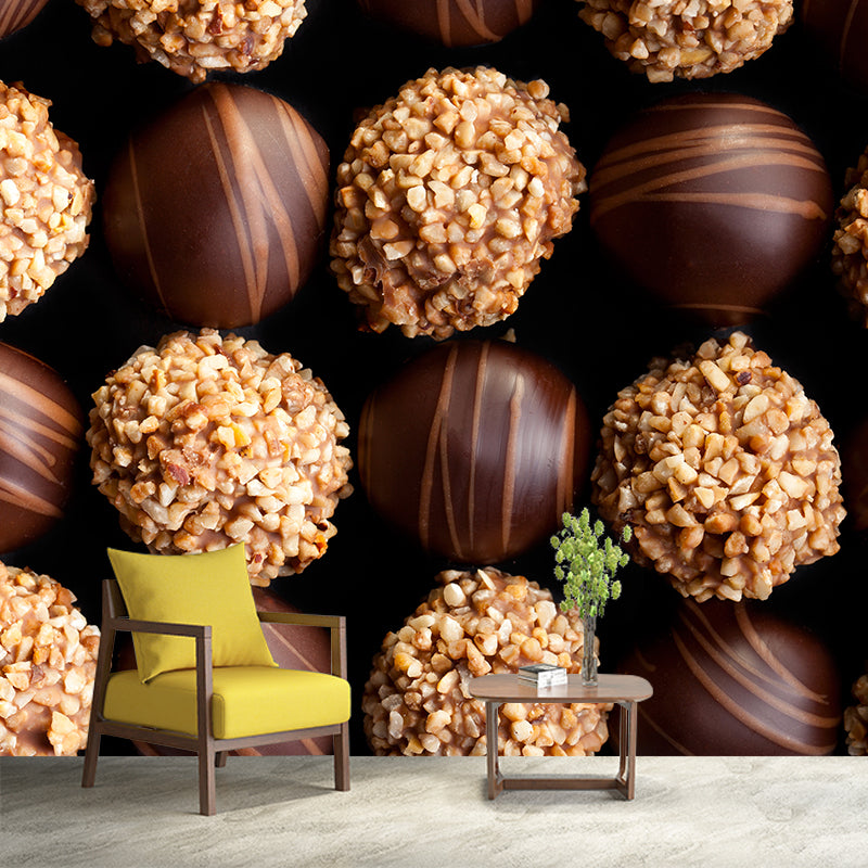 Dark Color Tasty Chocolate Mural Decal Contemporary Non-Woven Material Wall Covering