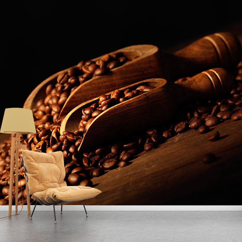 Non-Woven Decorative Wall Mural Modern Coffee Bean Wall Covering, Custom Printed