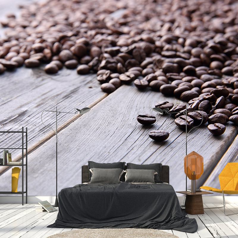 Non-Woven Decorative Wall Mural Modern Coffee Bean Wall Covering, Custom Printed