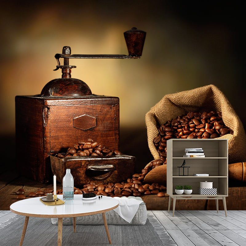 Non-Woven Decorative Wall Mural Modern Coffee Bean Wall Covering, Custom Printed