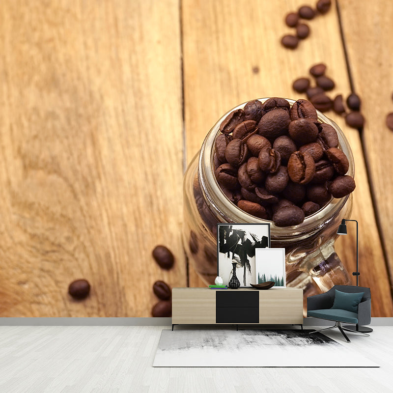 Coffee Bean Mural Decal for Dining Room Photography Wall Covering, Custom Printed