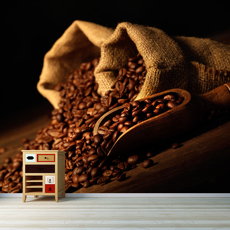 Coffee Bean Mural Decal for Dining Room Photography Wall Covering, Custom Printed