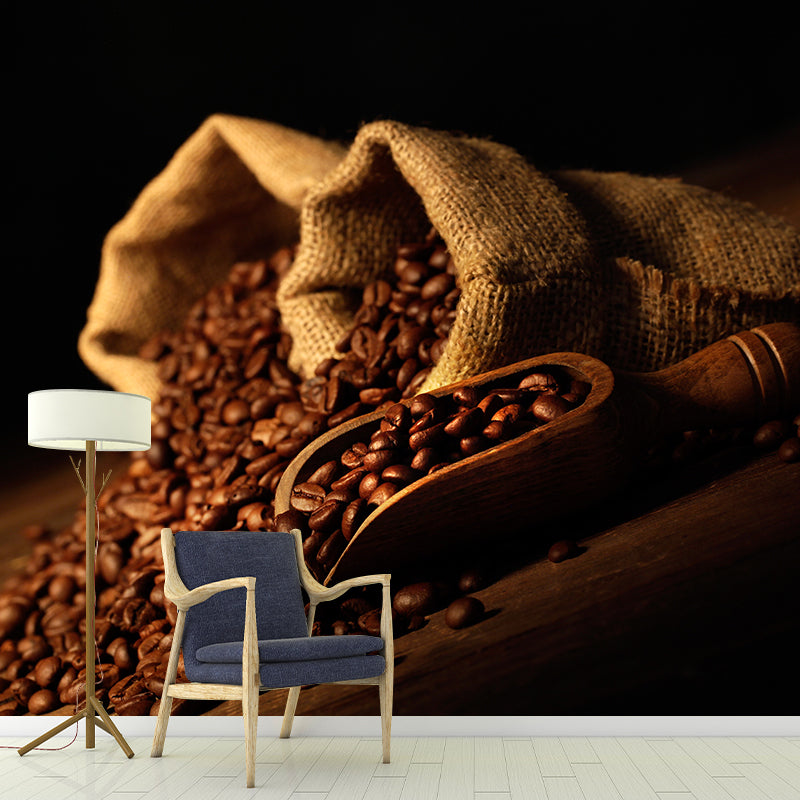 Coffee Bean Mural Decal for Dining Room Photography Wall Covering, Custom Printed