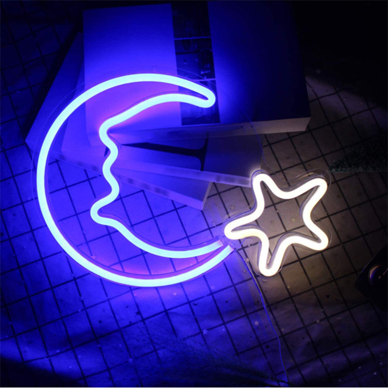 LAMPAGNO NAGNO NOTTE LAMPAGGIO LAMPAGGIO DI LUNA E STAR LAME LED CREATIVE COMMERCIALE COMMERCIALE in bianco con cavo plug-in USB