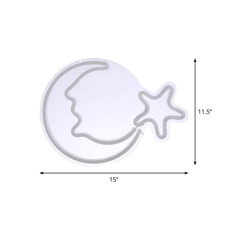 LAMPAGNO NAGNO NOTTE LAMPAGGIO LAMPAGGIO DI LUNA E STAR LAME LED CREATIVE COMMERCIALE COMMERCIALE in bianco con cavo plug-in USB