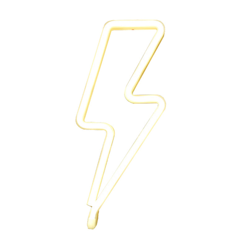 Cartoon Lightning en forma de lámparas de noche de plástico para niños Led Night Iluminación en blanco