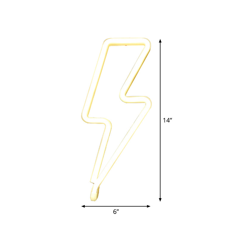 Cartoon Lightning en forma de lámparas de noche de plástico para niños Led Night Iluminación en blanco