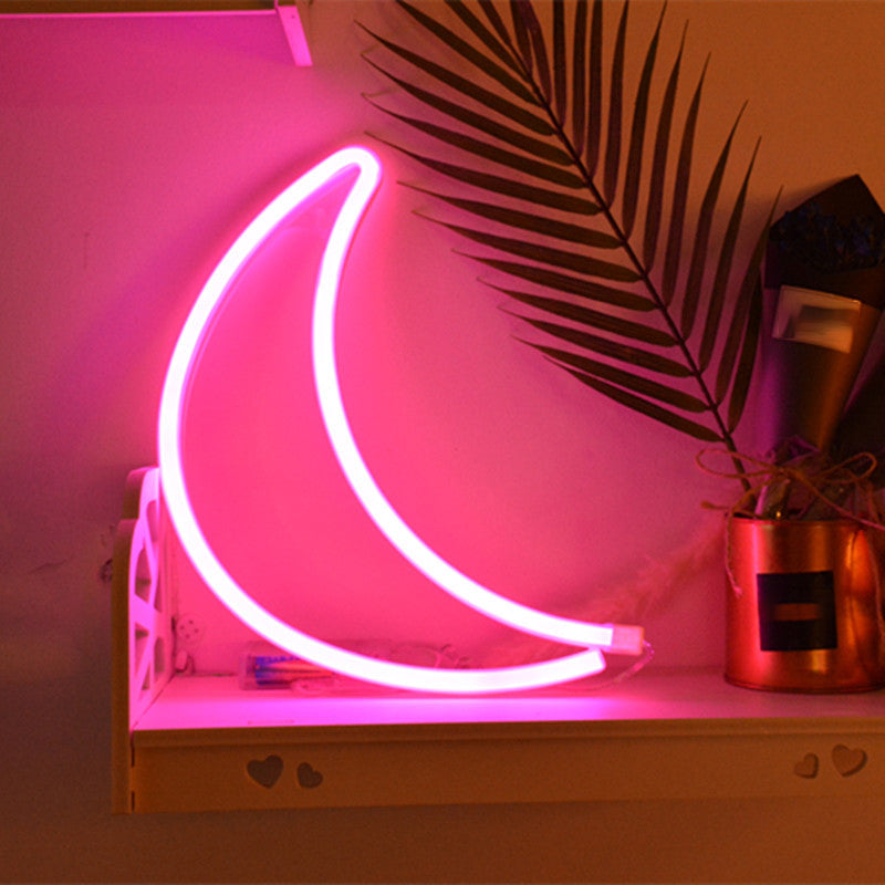 Lampada a parete USB a mezzaluna in plastica Lampada a led in stile moderno in bianco per la sala ragazze