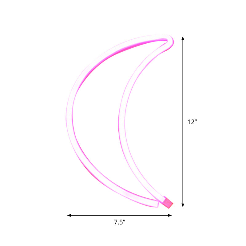Lampada a parete USB a mezzaluna in plastica Lampada a led in stile moderno in bianco per la sala ragazze