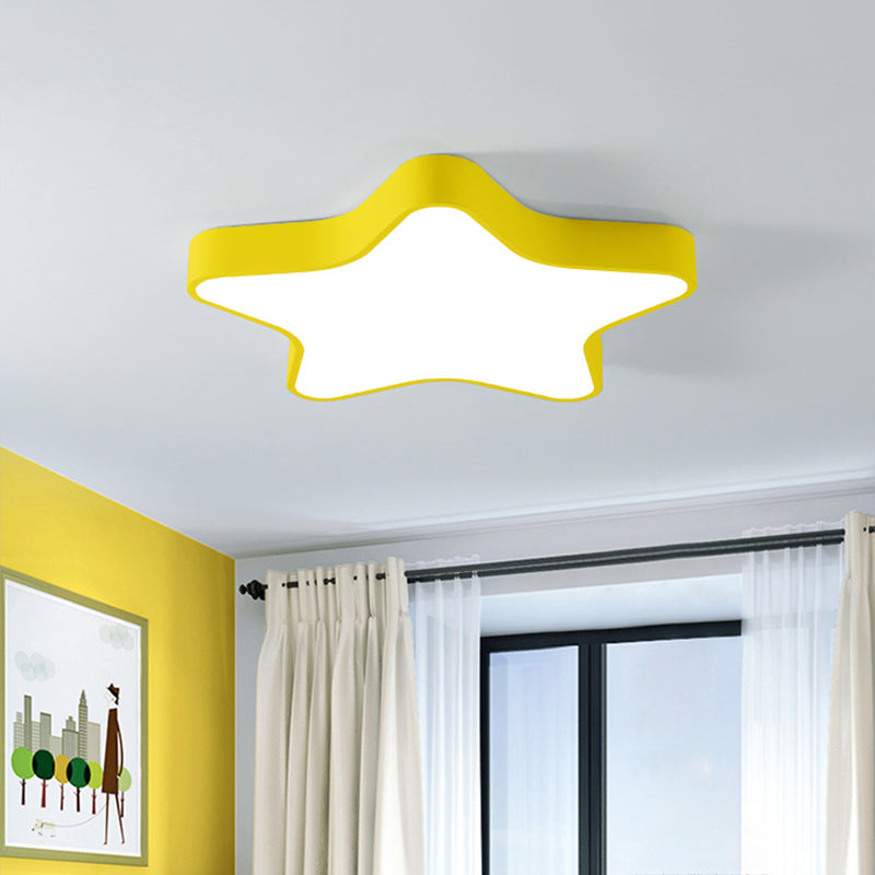 Acrylic Star Shade Flush Light Fixture Contemporary LED Close to Ceiling Lamp for Bedroom