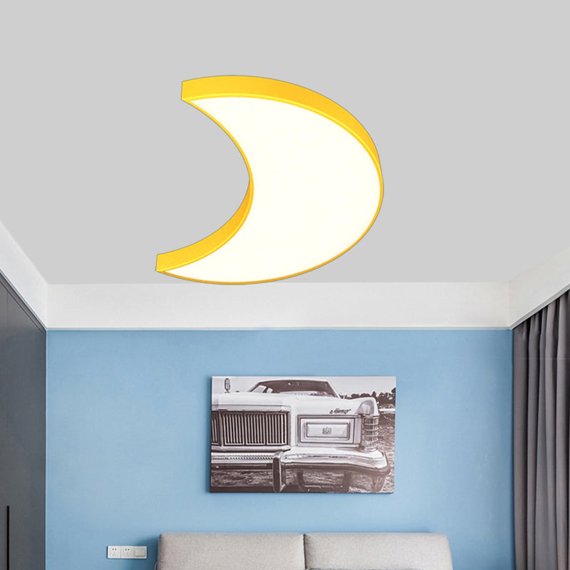 Creative Crescent Flushmount Lighting Acrylic LED Playroom Close to Ceiling Light