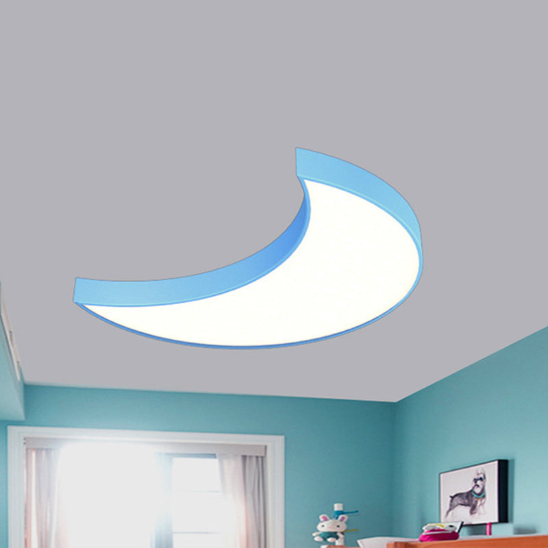 Creative Crescent Flushmount Lighting Acrylic LED Playroom Close to Ceiling Light
