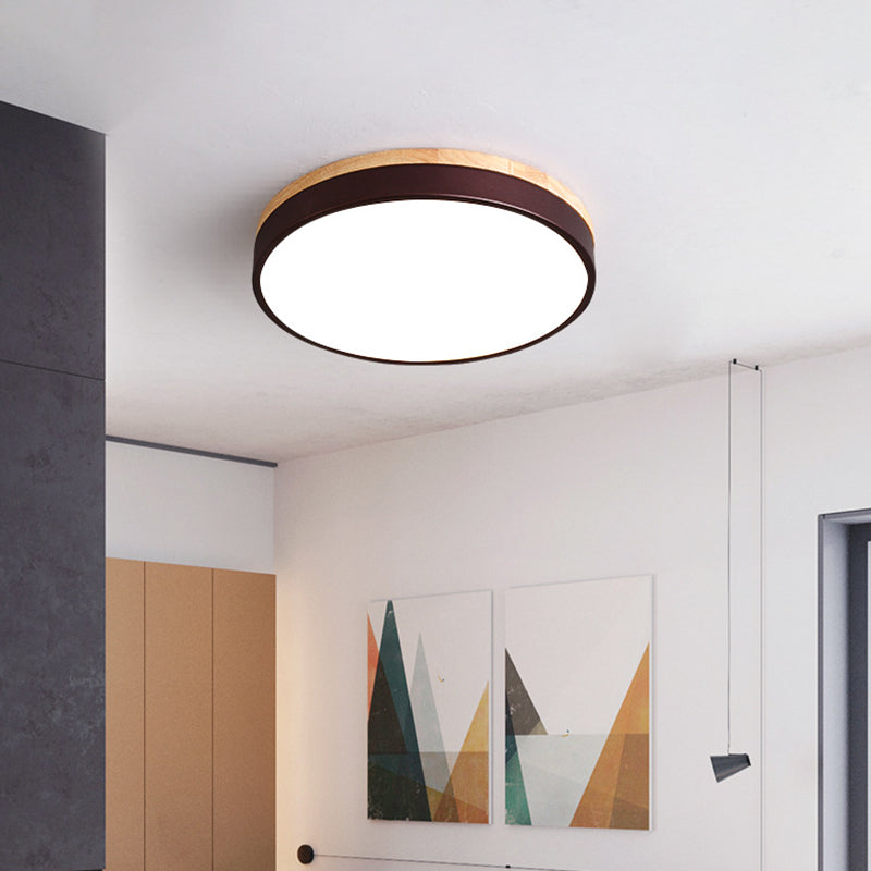 Lámpara de techo negra para dormitorio LED yakele moderna incrustada circular