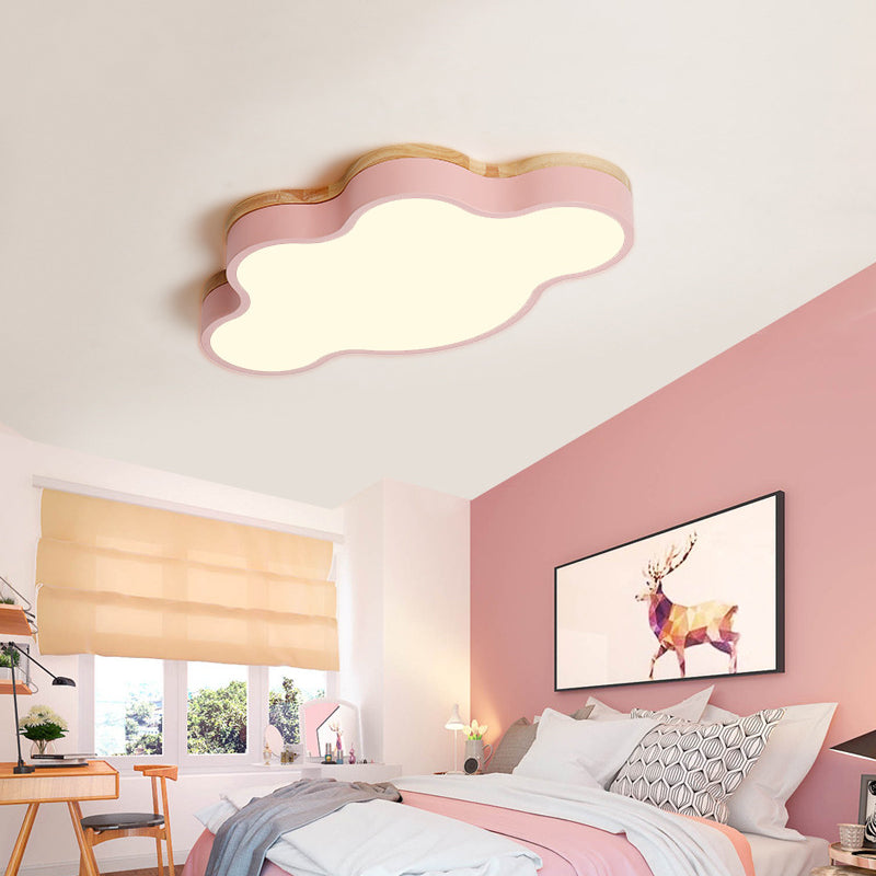 Creative LED Flush Light Fixture Cloud Ceiling Lamp with Acrylic Shade for Baby Bedroom
